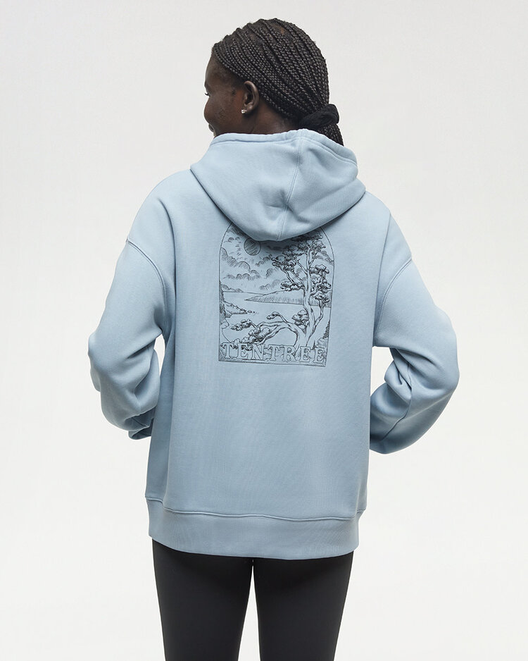 Tentree Tentree Clifftop Hoodie (Womens) | Blue Haze/Meteorite Black