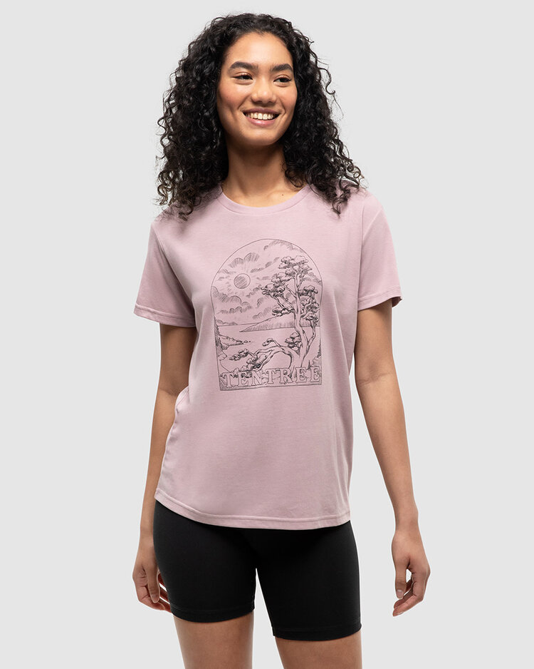 Tentree Tentree Clifftop T-Shirt (Womens) | Vintage Mauve/Meteorite Black