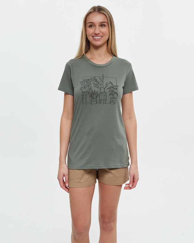 Tentree Tentree Plant T-Shirt (Womens) | Agave Green/Meteorite Black