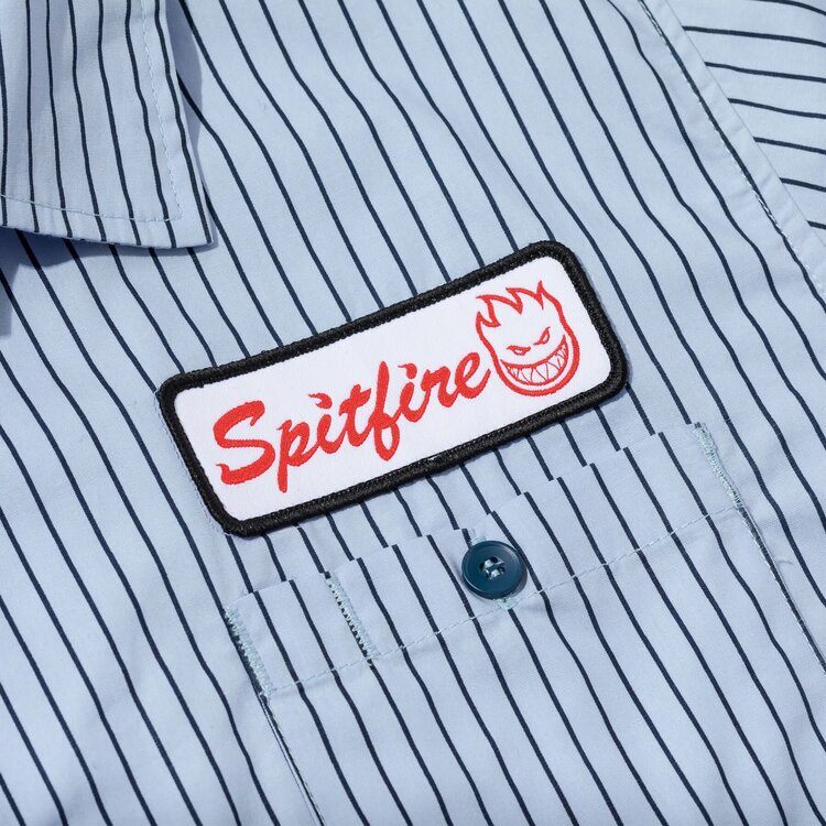 Spitfire Spitfire Chrome Venom S/S Work Shirt (Mens) | Light Blu/Navy Stripe