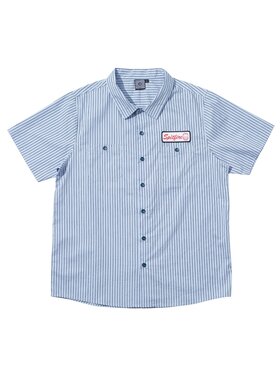 Spitfire Spitfire Chrome Venom S/S Work Shirt (Mens) | Light Blu/Navy Stripe