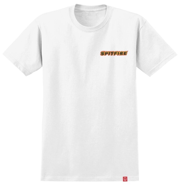 Spitfire Spitfire Og Classic Flame S/S Tee (Mens) | Wht/Red/Yel/Blk Print
