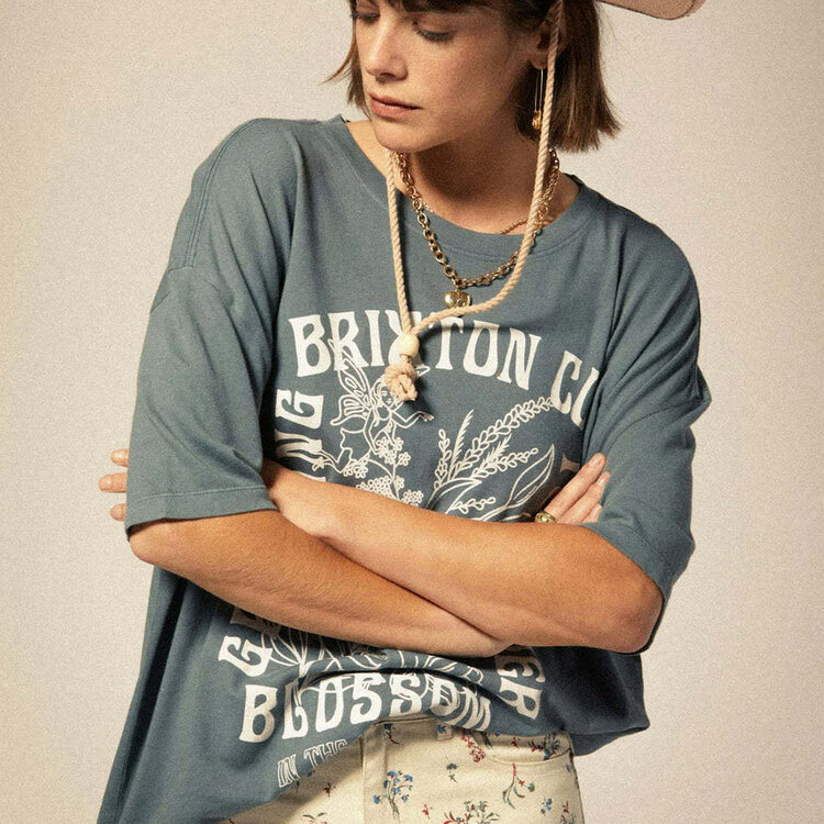 Brixton Brixton Bloom Oversized Boyfriend Tee (Womens) | Basalt