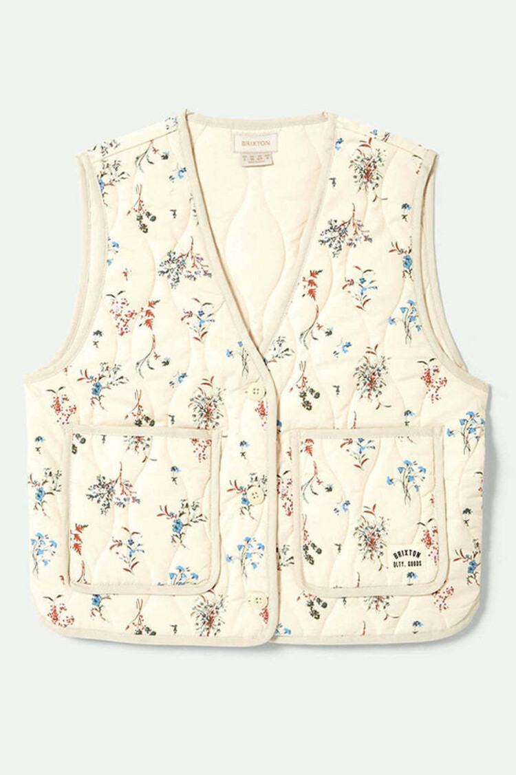 Brixton Brixton Field Floral Quilted Vest (Womens) | Whitecap/Hazelnut/Ditsy Floral