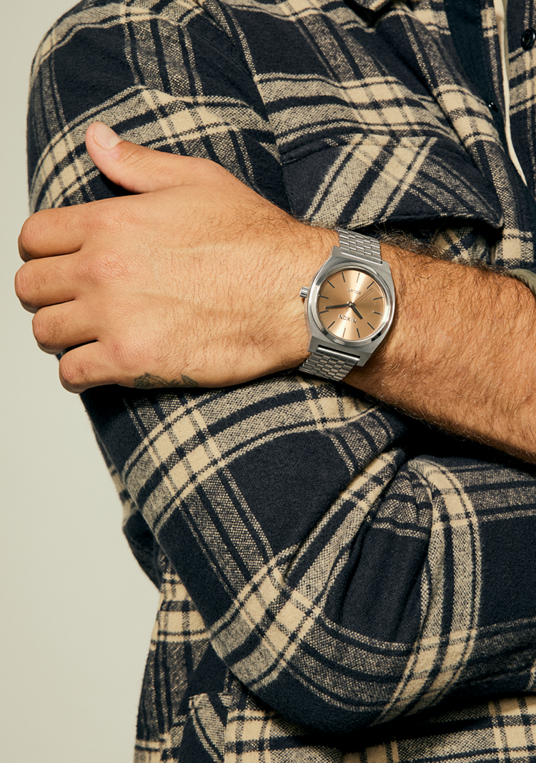 Nixon Nixon Time Teller Solar | Silver/Salmon