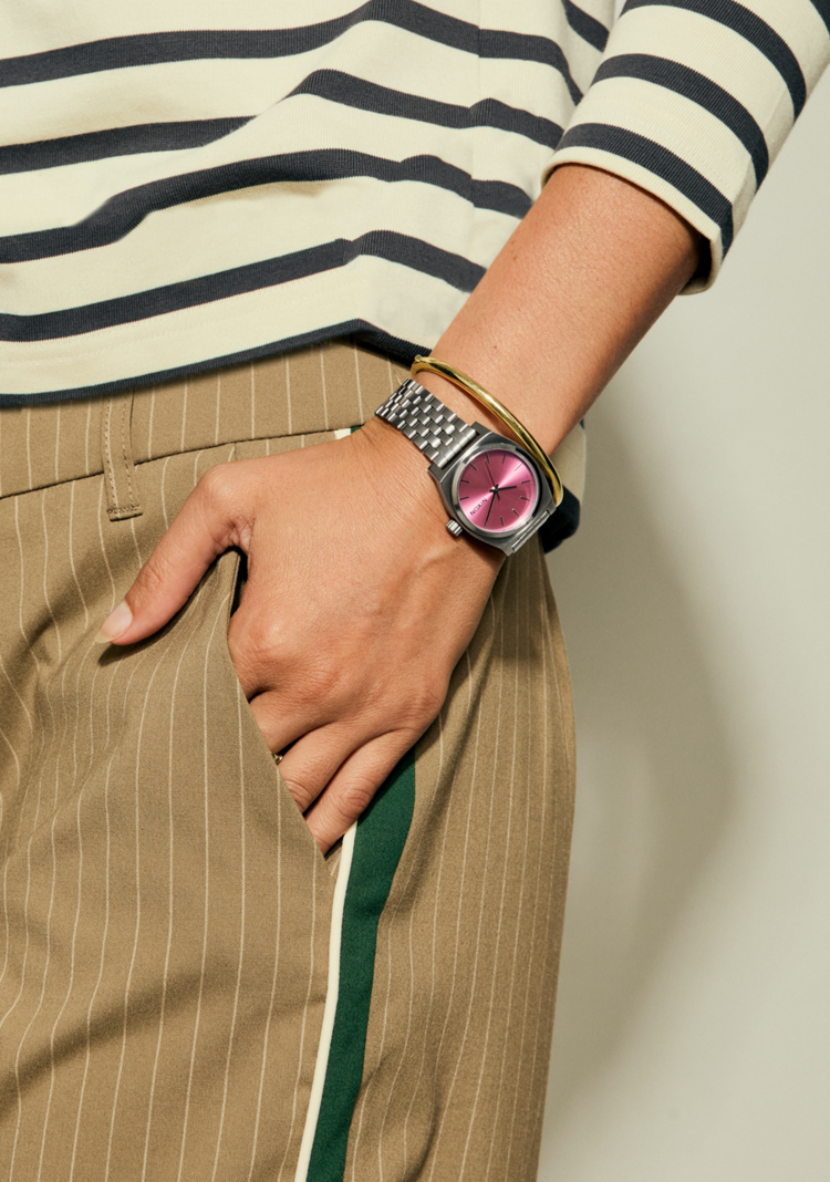 Nixon Nixon Medium Time Teller| Silver/Pink