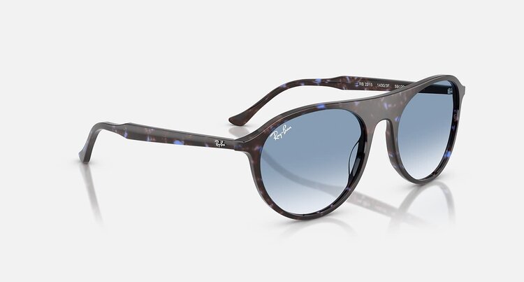 Ray Ban Ray Ban Rb2215 Polished Havana Blue Turtle | Clear Blue Gradient