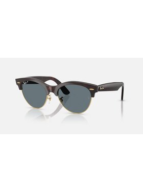 Ray Ban Ray Ban Clubmaster Way Red Havana On Gold | Dark Blue Polarized
