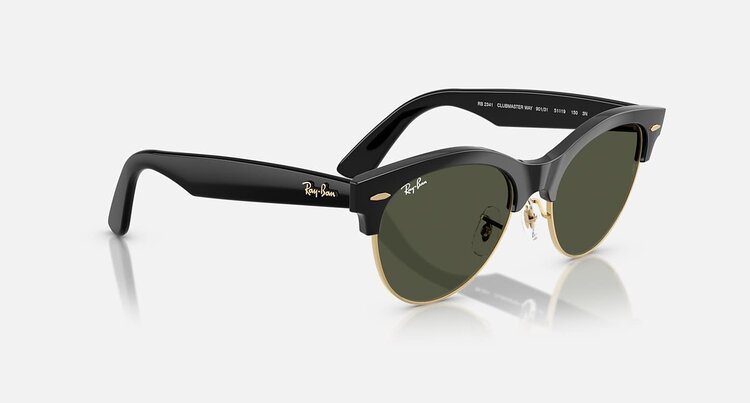 Ray Ban Ray Ban Clubmaster Way Black On Gold | Green