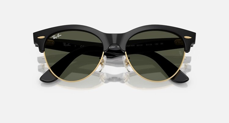 Ray Ban Ray Ban Clubmaster Way Black On Gold | Green