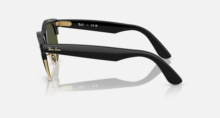 Ray Ban Ray Ban Clubmaster Way Black On Gold | Green