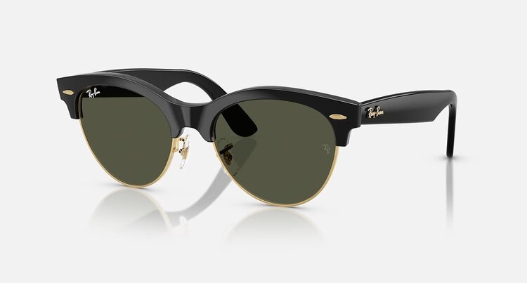 Ray Ban Ray Ban Clubmaster Way Black On Gold | Green