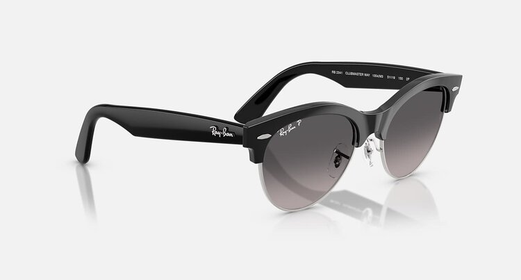 Ray Ban Ray Ban Clubmaster Way Black On Silver | Grey Gradient Polarized