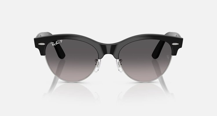 Ray Ban Ray Ban Clubmaster Way Black On Silver | Grey Gradient Polarized