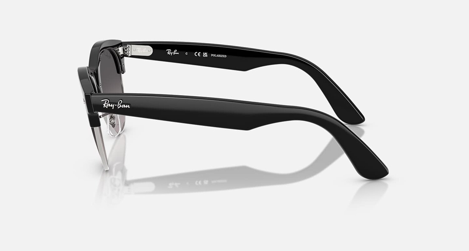 Ray Ban Clubmaster Way Black On Silver | Grey Gradient 