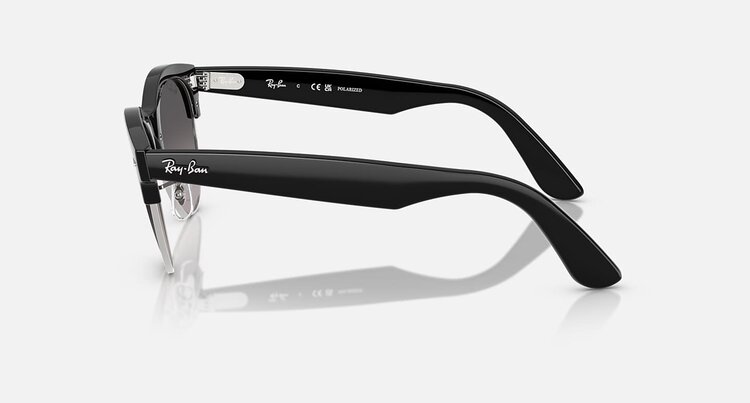 Ray Ban Ray Ban Clubmaster Way Black On Silver | Grey Gradient Polarized
