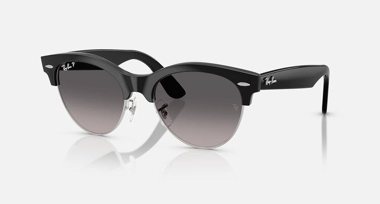 Ray Ban Ray Ban Clubmaster Way Black On Silver | Grey Gradient Polarized