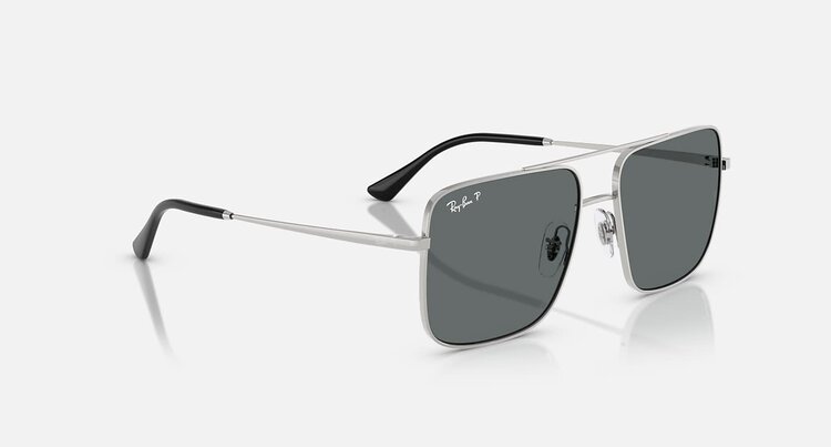 Ray Ban Ray Ban Ari Polished Silver | Dark Grey Polarized