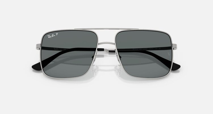 Ray Ban Ray Ban Ari Polished Silver | Dark Grey Polarized