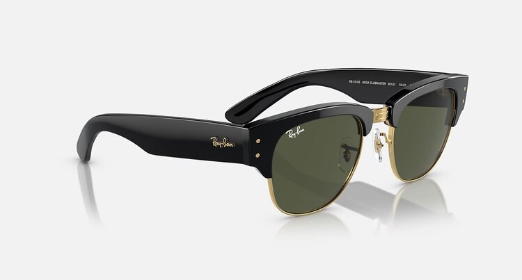 Ray Ban Ray Ban Mega Clubmaster Black On Gold | G-15 Green