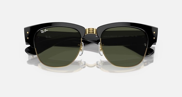 Ray Ban Ray Ban Mega Clubmaster Black On Gold | G-15 Green