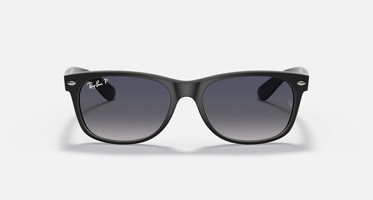 Ray Ban Ray Ban New Wayfarer Classic Matte Black | Blue/Grey Polarized