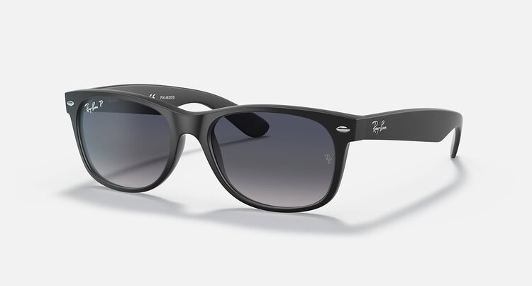 Ray Ban Ray Ban New Wayfarer Classic Matte Black | Blue/Grey Polarized