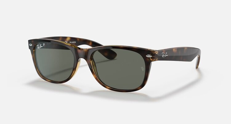 Ray Ban Ray Ban New Wayfarer Classic Polished Tortoise | G-15 Green Polarized
