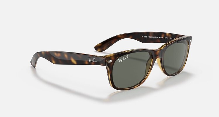 Ray Ban Ray Ban New Wayfarer Classic Polished Tortoise | G-15 Green Polarized