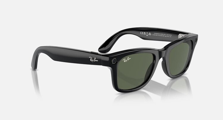 Ray Ban Ray Ban Meta Wayfarer Shiny Black | G-15 Green
