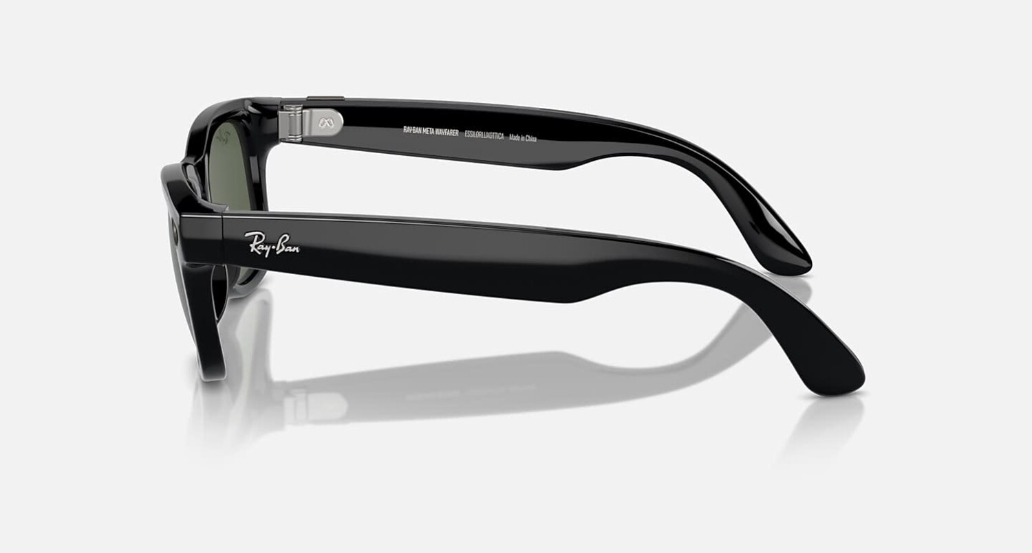 Ray Ban Meta Wayfarer Shiny Black | G-15 Green - The Drop Rideshop
