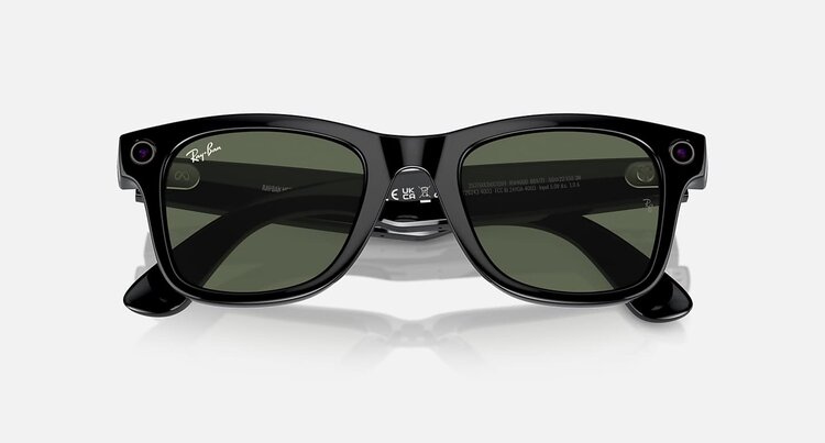 Ray Ban Ray Ban Meta Wayfarer Shiny Black | G-15 Green