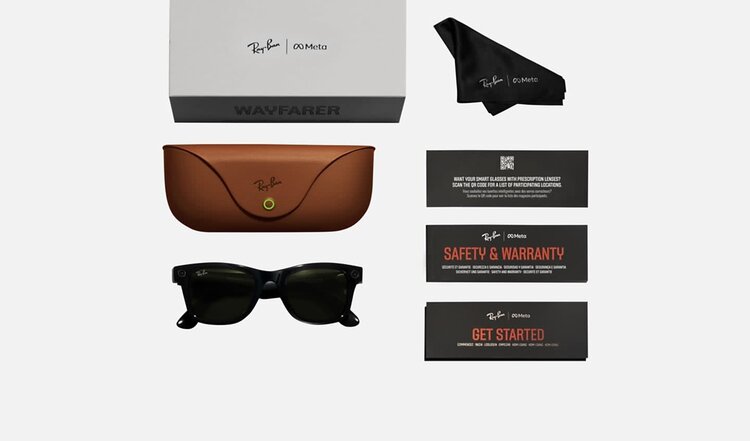 Ray Ban Ray Ban Meta Wayfarer Shiny Black | G-15 Green