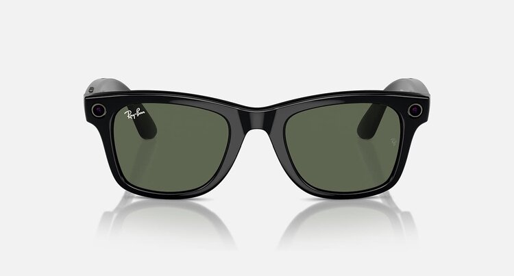 Ray Ban Ray Ban Meta Wayfarer Shiny Black | G-15 Green