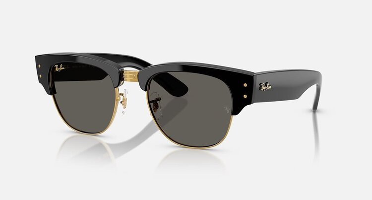 Ray Ban Ray Ban Mega Clubmaster Black On Gold | Dark Grey