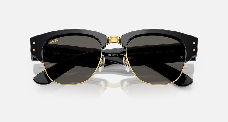 Ray Ban Ray Ban Mega Clubmaster Black On Gold | Dark Grey