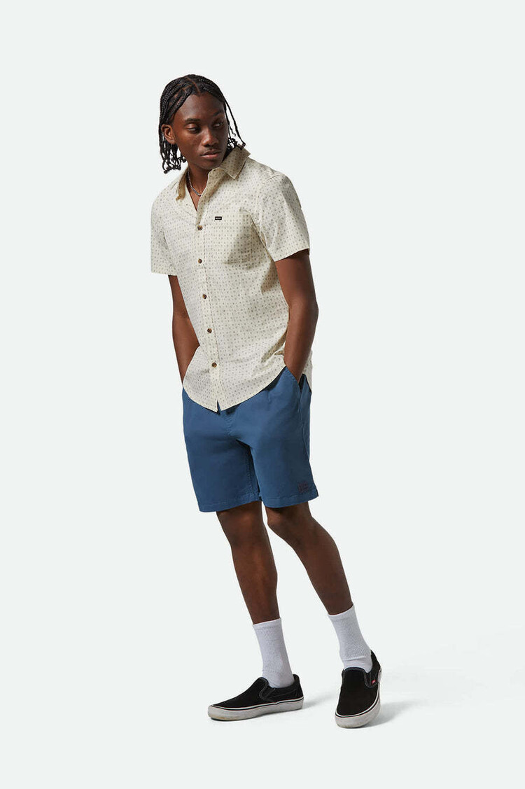 Brixton Brixton Charter Print S/S Woven (Mens) | Off White/Micro Floral