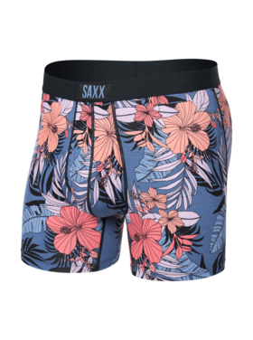 SAXX Saxx Ultra Super Soft Boxer Brief Fly | Hibiscus Jungle-Blue