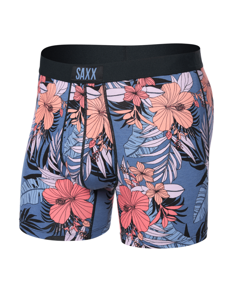 SAXX Saxx Ultra Super Soft Boxer Brief Fly | Hibiscus Jungle-Blue