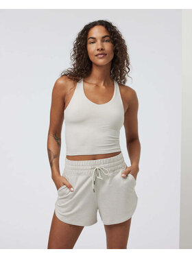 Vuori Vuori Halo Performance Crop Tank 2.0 (Womens) | Ecru Heather