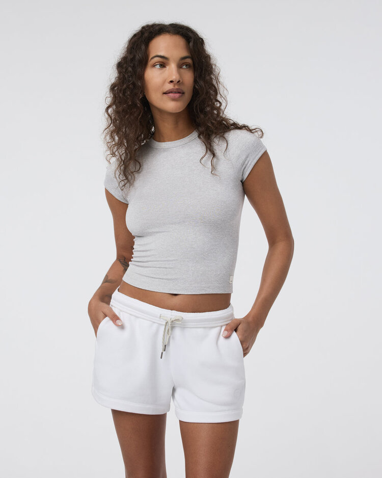 Vuori Vuori S/S Halo Baby Tee (Womens) | Pale Grey Heather