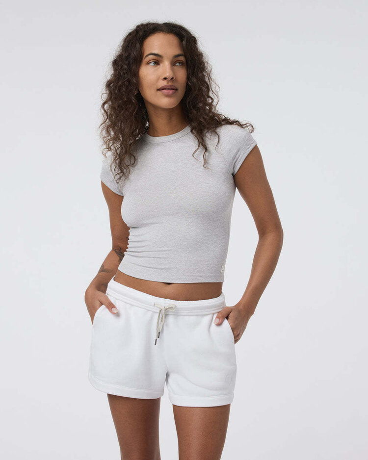 Vuori Vuori S/S Halo Baby Tee (Womens) | Pale Grey Heather