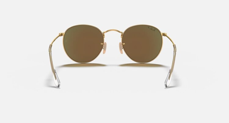 Ray Ban Ray Ban Round Metal Matte Gold | Blue Polarized