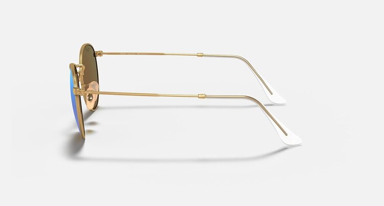 Ray Ban Ray Ban Round Metal Matte Gold | Blue Polarized