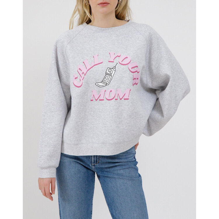 Brunette Brunette Call Your Mom Crew | Grey Melange