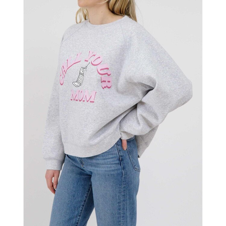 Brunette Brunette Call Your Mom Crew | Grey Melange