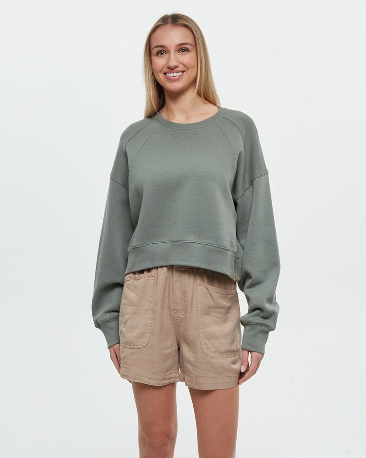 Tentree Tentree Bluffs Cropped Crew (Womens) | Agave Green