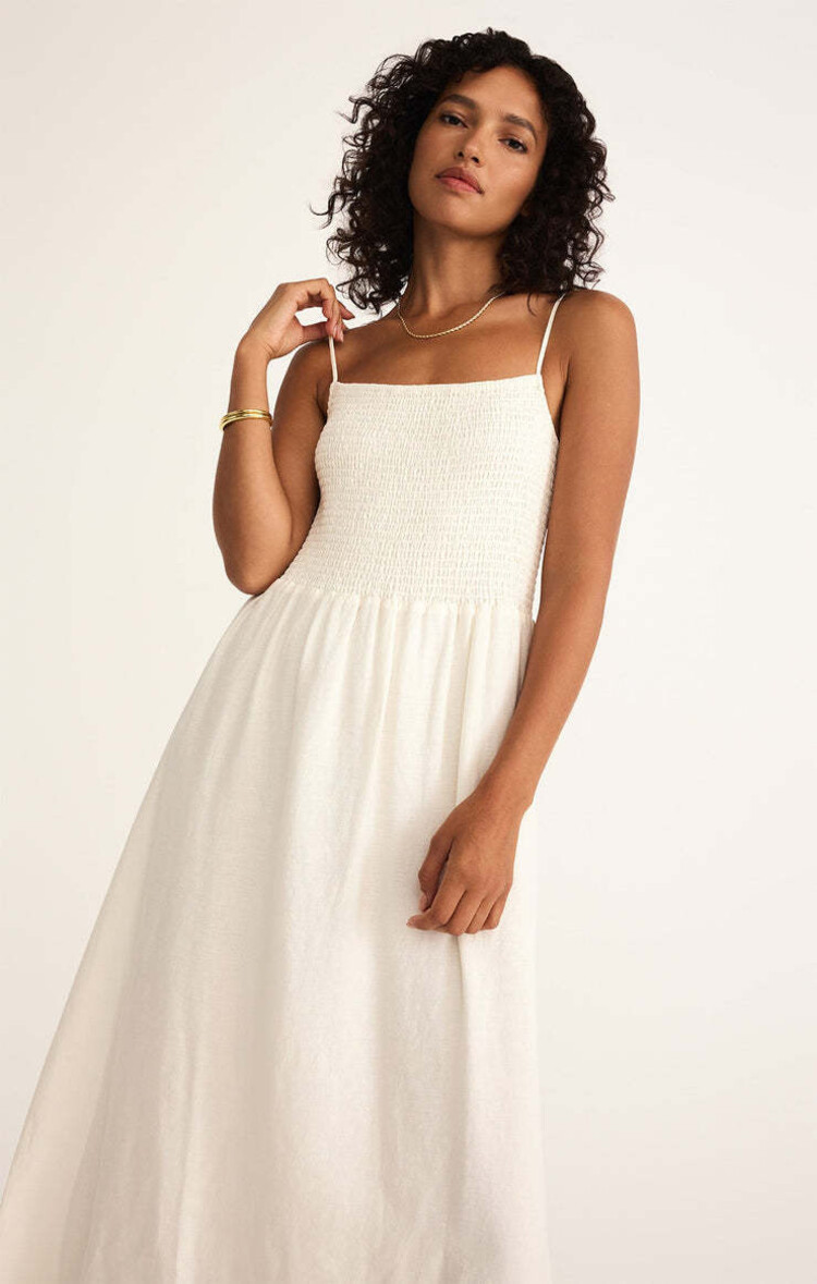 Z Supply Z Supply Bayside Linen Maxi Dress | White