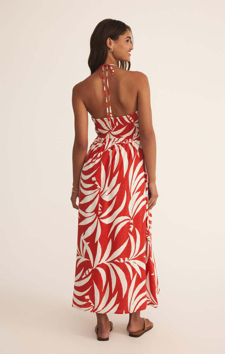 Z Supply Z Supply Elodi Vacances Midi Dress | Cabana Red
