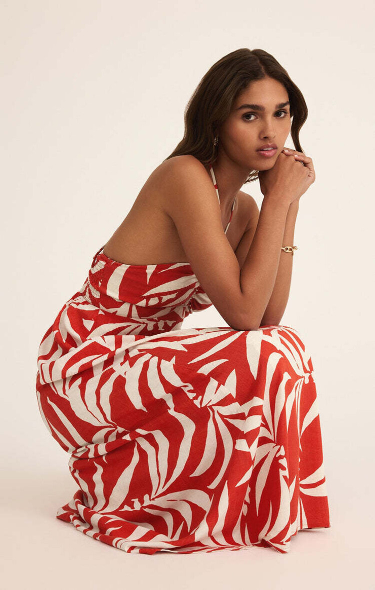 Z Supply Z Supply Elodi Vacances Midi Dress | Cabana Red